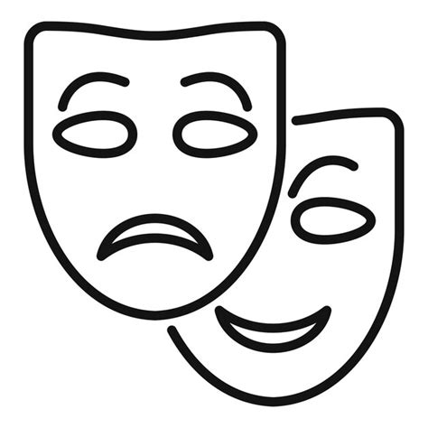 Premium Vector Theater Mask Icon Outline Vector Mental Busy Coping Skills