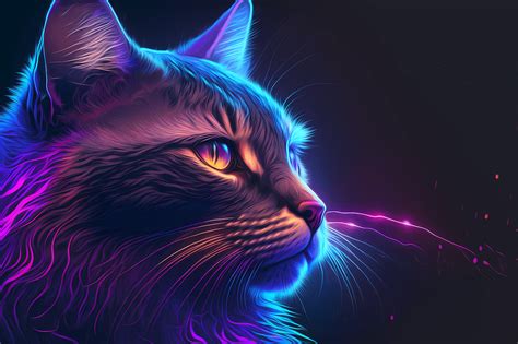 Neon Cat Wallpapers - 4k, HD Neon Cat Backgrounds on WallpaperBat