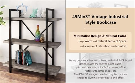 Amazon Minst Tier Vintage Industrial Style Bookcase Metal And