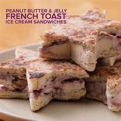 Peanut Butter Jelly French Toast Ice Cream Sandwiches Recipe By Maklano