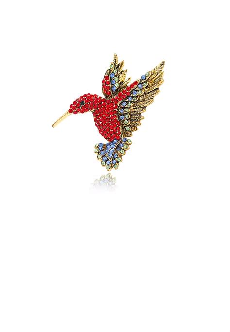 Jual Glamorousky Fashion Brilliant Plated Gold Hummingbird Brooch With