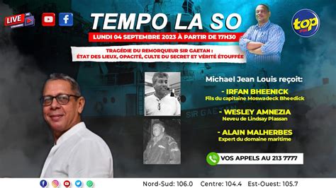 Tempo la so Michael Jean Louis reçoit Irfan Bheenick fils du