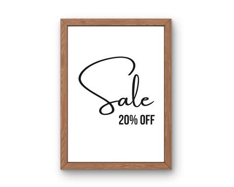 20% off Sale Sign, Printable Sale Poster, Retail Boutique Signage, End ...