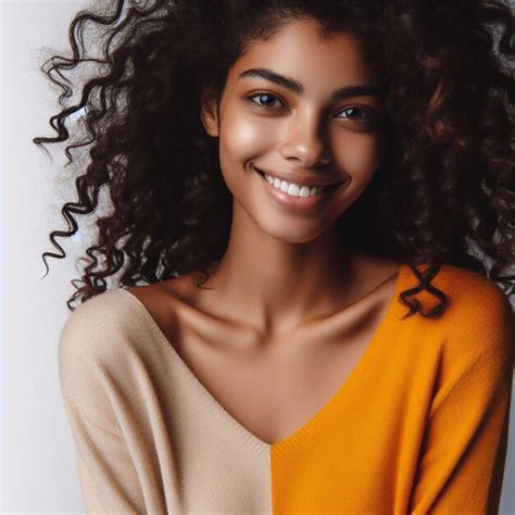 Premium Photo A Brunette Model Curly Hairstyle