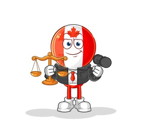 Premium Vector Canada Flag Head Lawyer Cartoon Cartoon Mascot Vector