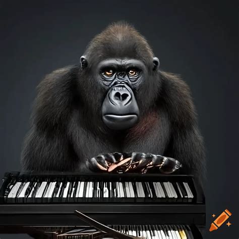 Gorilla Playing The Piano On Craiyon