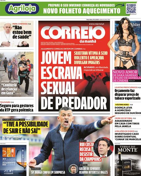 Capa Correio da Manhã 7 novembro 2023 capasjornais pt