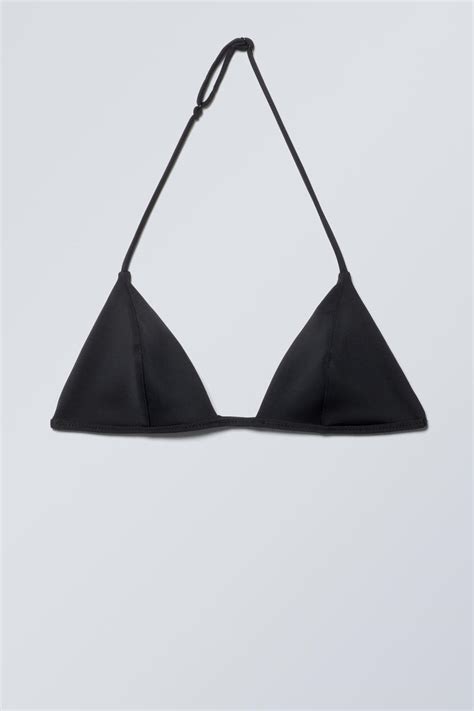 Scuba Mini Triangle Bikini Top Black Weekday Gb