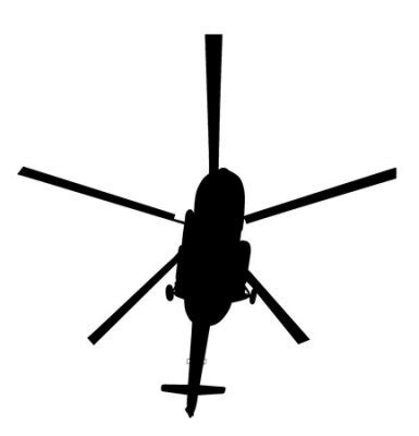 Silhueta de uma ilustração do vetor do helicóptero isolada no fotomural