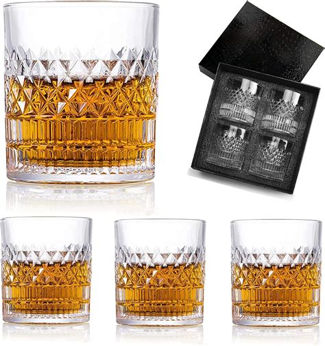 Opuew Juego De Vasos Para Whisky Con Vasos De Cristal Para Whiskey