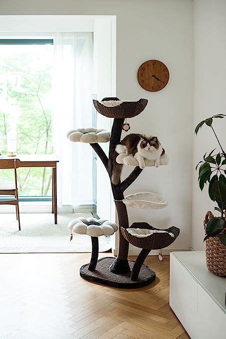 Catry Cat Tree Woodowoodo All In One Cat Tower With Cat Scratching