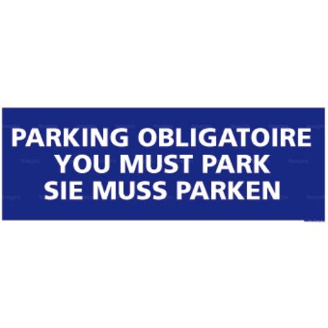 Panneau Rectangulaire Horizontal Parking Obligatoire Mepro