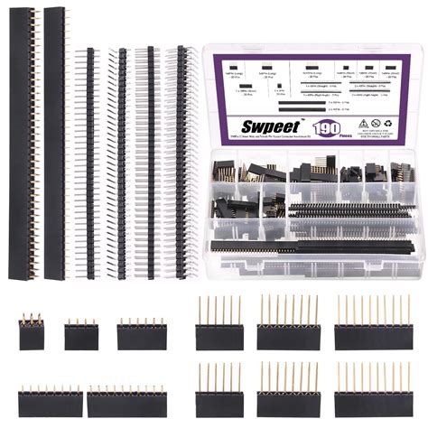 Buy Swpeet 190Pcs 14 Types 2 54mm Male And Female Pin Header Socket