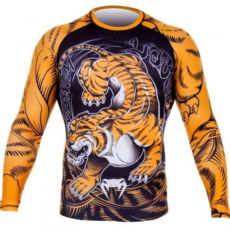 Купить Рашгард мужской Venum Tiger Rash Guard - Long Sleeves - Black ...