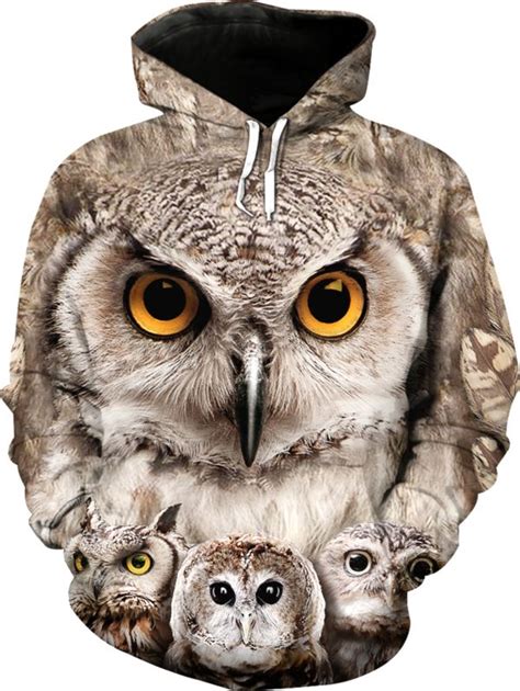 Owl 3d Hoodie Owl Hoodies Owl Print