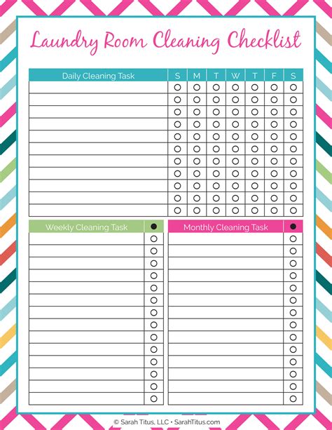 Cleaning Binder Laundry Room Cleaning Checklist Sarah Titus