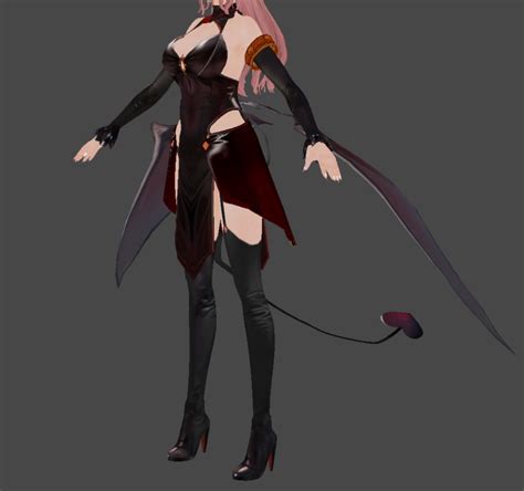 Demon outfit set Dress + Boots + Gloves - Tân Logic - BOOTH