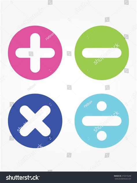 vektor stok fun cute vector childrens math symbols  royalti