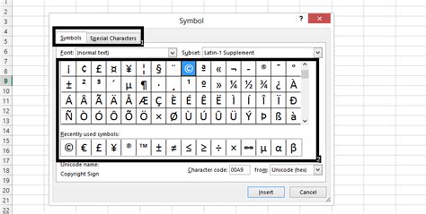 Excel Symbols And Special Characters Simplified Free Online Tutorial Library