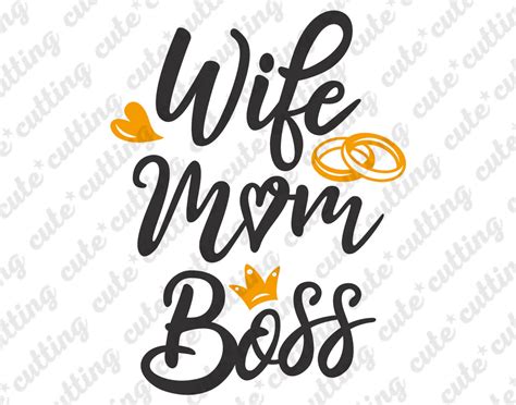 Wife Mom Boss Svg Wife Svg Mom Svg Wife Mom Svg Blessed Etsy