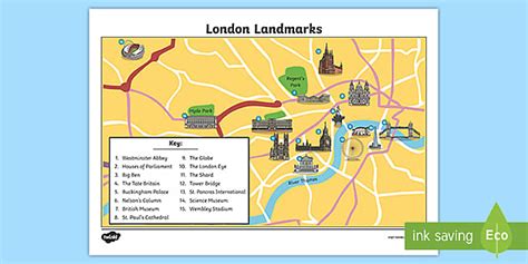 London Landmarks Map Teacher Made