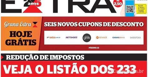 Capa Extra Edição Quinta 15 de Junho de 2023