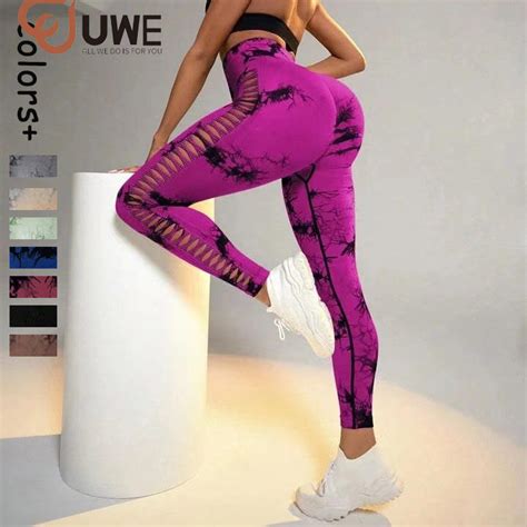 Yoga Leggings Hollow Out Fitness Tie Dye Yoga Pants