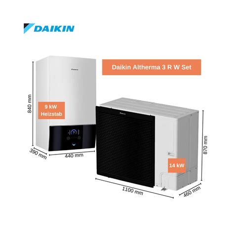 Daikin Altherma R W Komplett Set Kw W Rmepumpe Heizstab Kw H C