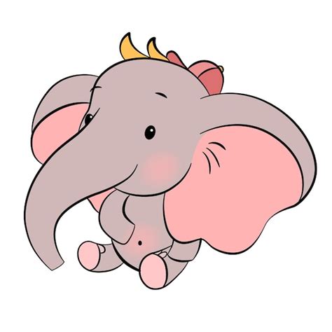 Éléphant mignon dans le style chibi kawaii petit éléphant pour les