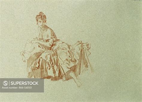 Seated Nude Sir William Russell Flint 1880 1969 Red Chalk On Grey Paper 24 X 33cm SuperStock