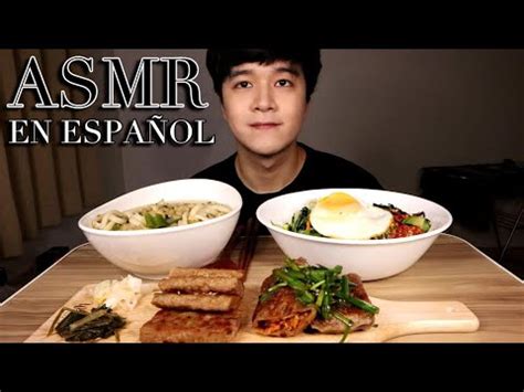 Asmr Comiendo Bibimbab Y Fideo La Comida Coreana Tipica Coreano