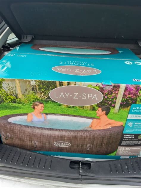 Bestway Lazy Spa Lay Z Spa Rattan Effect St Moritz Airjet Inflatable