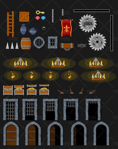 Vector Dungeon Platformer Tileset Tokegameart Images