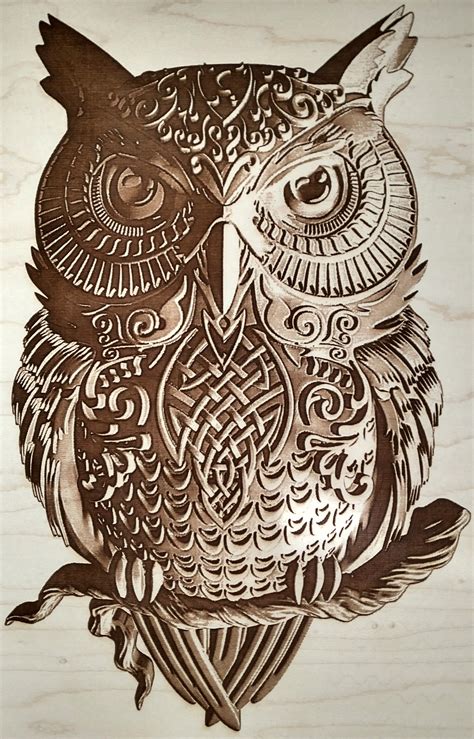 Digital Design File Owl Glowforge Laser Engrave Svg Etsy