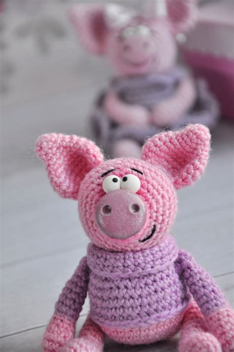 Cute Little Crochet Pink Pig Ts Piggy Pig Decor Amigurumi Etsy