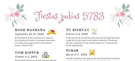 Jewish Holidays Calendar 5783 2022 2023 Etsy México