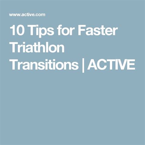 Tips For A Faster Transition Triathlon Transition Triathlon