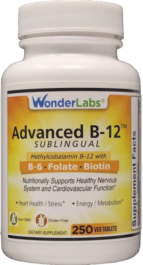 Amazon Wonder Laboratories Sublingual Vitamin B Mcg B