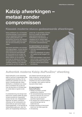 Kalzip Benelux Kleuren En Afwerkingen Pdf