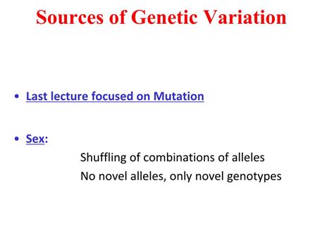 Ppt Genetic Variation The Genetic Substrate For Natural Selection