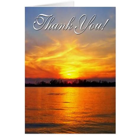 Ocean Sunset Thank You Greeting Cards Zazzle