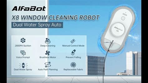 Alfabot Window Cleaning Robot With Dual Water Spray Youtube