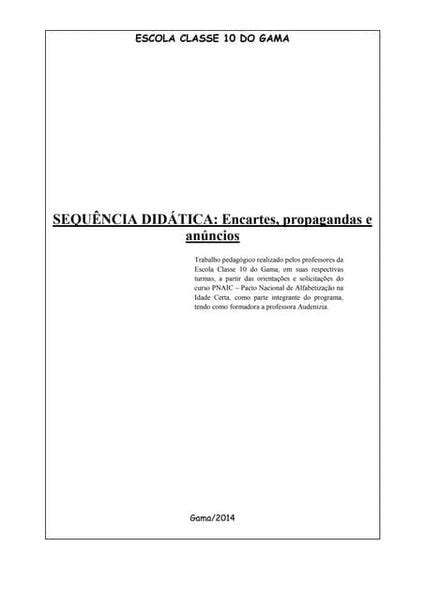 Sequencia Didática Sistema Monetario 3 Ano A 2016