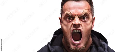 Angry Man On White Stock Photo Adobe Stock