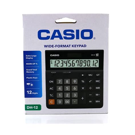 Casio Digital Desktop Calculator Black DH 12 BK W DP