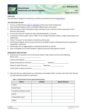 Biomeviewer Biodiversity And Human Impacts Answer Key Fill And Sign