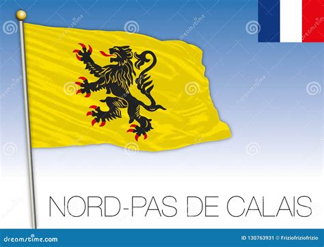 Nord Pas De Calais Regional Flag, France, Vector Illustration Stock Vector - Illustration of ...