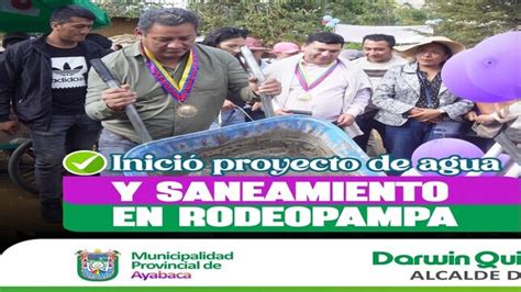 Inicia Proyecto De Agua Y Saneamiento En El Cp Rodeopampa Noticias