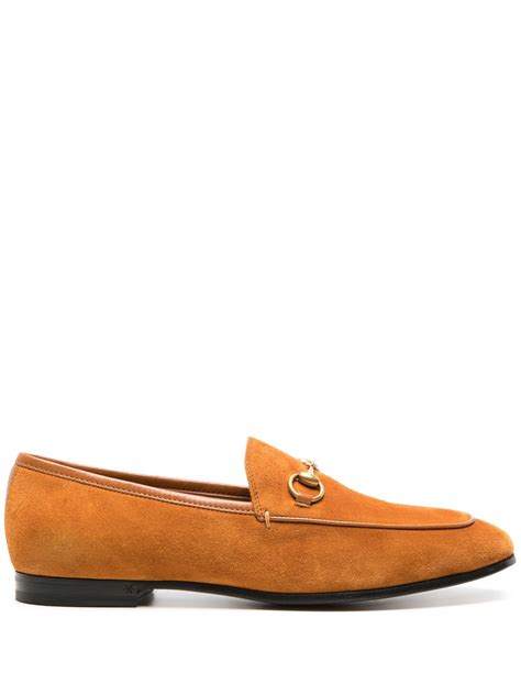 Gucci Jordaan Suede Loafers Brown Farfetch