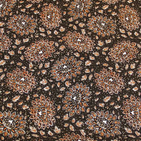 Twill Viscose Fleuri Marron Et Orange Fond Marron Vendu Au M Tre